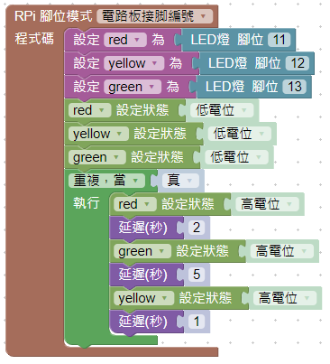 重複上述步驟，完成其餘亮燈時間